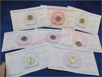 8 presidential $1 coins - uncirculated
