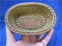 small woven basket (native american) 6in long