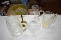 LOT OF MISC. PITCHERS & GLASSWARE