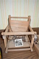 OLD WOODEN SWING W/PICTURE