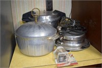 LOT OF WAFFLE MAKERS & PRESSURE COOKER
