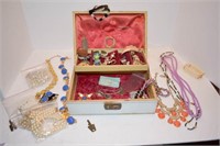 COSTUME JEWELRY LOT WITH BOX