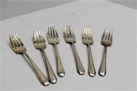 CASCADE TOWLE STERLING SILVER (6) SALAD FORKS