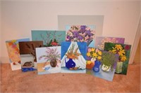 9PCS FLOWER ARTWORK BY NORMA DOYLE