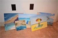 LOT OF 6PCS OF ARTWORK BEACH SCENES BY NORMA DOYLE