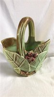 McCoy pottery basket, Leaf & Berry pattern,