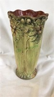 Nice vintage art pottery vase, tree Berry leaf