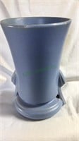 Large light blue glaze pottery vase, no mark on