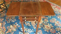 Small Antique 2 drawer double drop leaf side