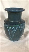 Rookwood blue glaze pottery vase, marked on the