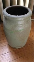 1 gallon stoneware jug with blue gray glaze, no
