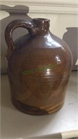 Antique 1 gallon brown glaze stoneware jug, small