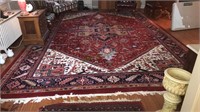 Large room size Heriz wool oriental rug with the