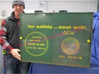 old "c/r oil seals" metal wall cabinet (32" wide)