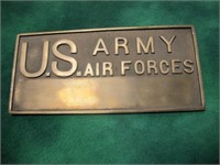 WWII US ARMY AIRFORCE BRONZE WALL PLAQUE 4.5X10.25