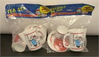 2 New Old Stock Raggedy Ann & Andy Tea Sets in