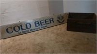 Vintage Wood Beer Sign(4'x 8") & Vint Box(1 side