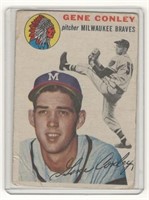 1954 Topps Gene Conley Milwaukee Braves Baseball