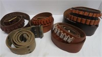 4 Leather Ammo Belts, 1 Army Belt