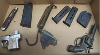 Vintage Lot-Scale, Pocket Knife, Metal Cap Gun,