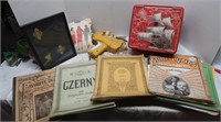 Misc Lot-Vint Songbooks, Tin, Ticket Disp. & More