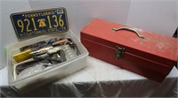 19"L Metal Tool Box w/Tray, Bicentennial Lic