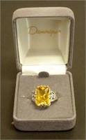 .925 Silver Ring Size 7 with Citrine Stone in It