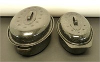 2 Graniteware Roaster Pans