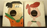 * Vintage Flintstones Painted Bean Bag Game