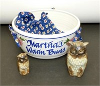 * Ceramic Lot: Vintage Made in Japan Owl Set; Bun