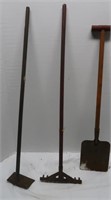 3 Antique Child's Hand Tools-31"Tall