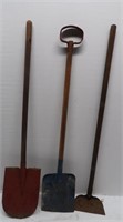 3 Antique Child's Hand Tools-31"Tall