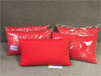 5 Red Toss Pillows
