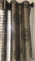 Custom Black and Gold Curtains with Rods, Hardware