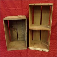 Pair of Vintage Wood Crates