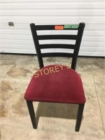 Black Metal Welded Chair w/ Red Cushion