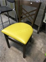 Yellow Padded Metal Dining Chair
