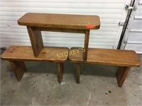 3 Wood Benches