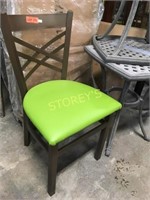 Green Padded Metal Dining Chair