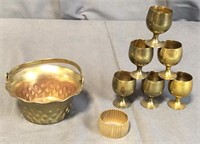 Brass Cups and Basket