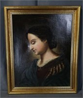 Gorgeous Victorian Lady Oil Painting