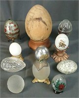 11 Eggs Wood Metal And Glass