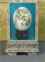 9 Chinese Eggs Handpainted In Glass Displays