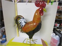 Large metal roosters; stands 29" tall 20" wide