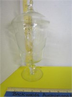 Elegant old footed compote etched glass