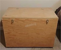 B1- Large Wooden Trunk with Hinged lid