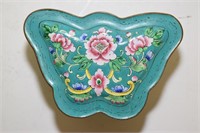 Chinese Enamel over Bronze Butterfly Box