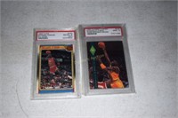 2 Graded NBA cards: 88 Michael Jordan and 92 Shaqu