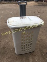 large rolling Sterlite lidded trashcan