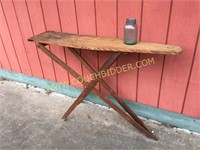 Very old wooden ironing board